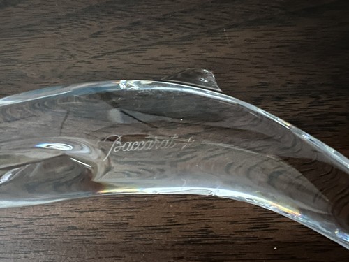Baccarat Dolphins Pair Crystal Figurines Signed Made in France 5.5’’ And 6’’ - Picture 5 of 11