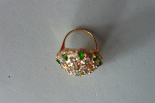 Oval Blue Zircon Chrome Diopside Ruby Tanzanite 925 Sterling Silver Ring In Box - Picture 8 of 11