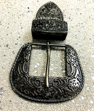 Western 3 piece buckle set copper Black buckle 1.5" 38mm cowgirl brass buckle