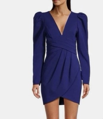 Lavish Alice Pleated Tulip Hem Minidress Navy Size 6