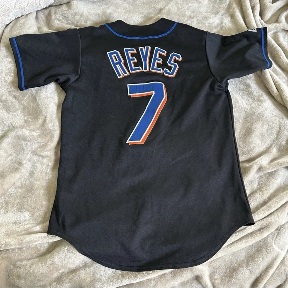 Camiseta negra de los Mets Jose Reyes 7 Shea Stadium Mets Foto 4 de 4