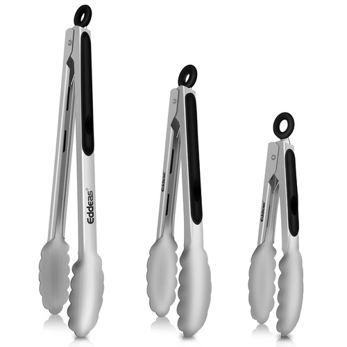 Tongs Cooking Heat Resistant 600 Degrees Stainless Steel Kitchen TongHeavy Duty