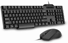 Wired Keyboard and Mouse Combo, Full-Size Keyboard and Mouse Combo with Optical