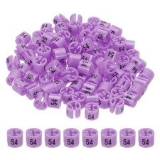 100 Pcs Clothes Hanger Marker Number 54 Tag 3mm Rod Garment Size Tag Purple Pink