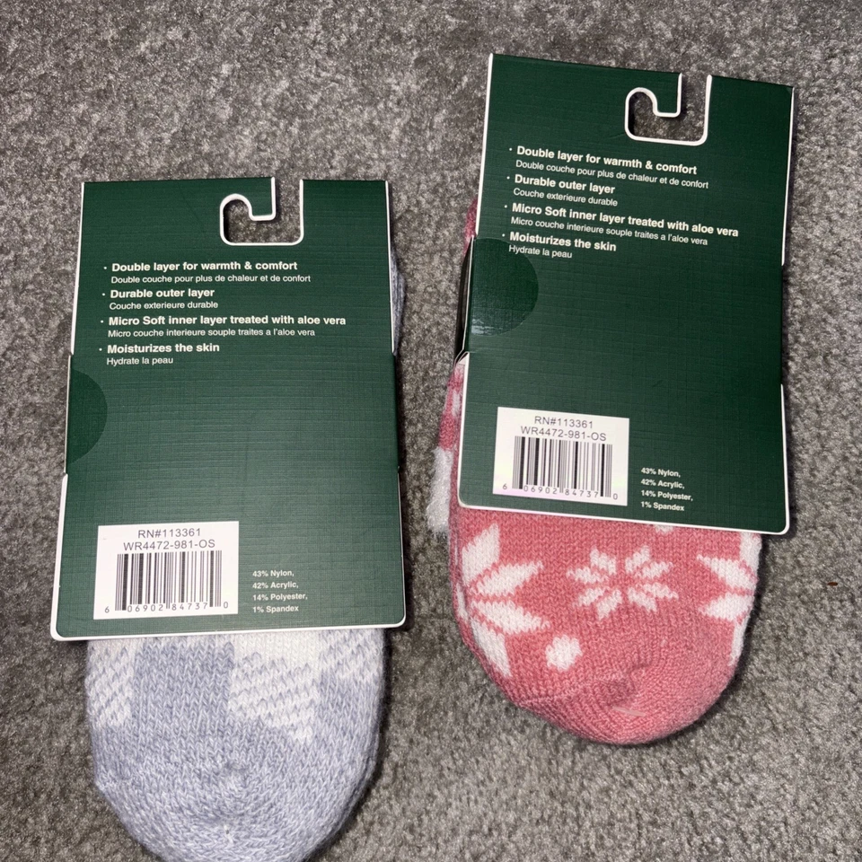2 pares de calcetines Woolrich para mujer de doble capa con aloe vera ¡Nuevos! Nuevo con etiquetas Foto 4 de 4