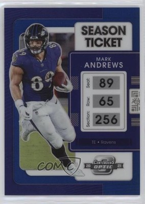 2021 Panini Contenders Optic Season Ticket Blue Prizm 48/99 Mark Andrews #51 1u6