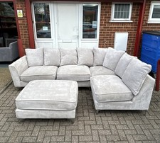 Furniture Village Legend L Shape + Matching Ottoman 🛋️ DELIVERY AVAILABLE