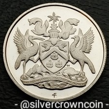 Trinidad & Tobago 🇹🇹 25 Cents 1973 FM PROOF. KM#59. Quarter Dollar coin. 1Year