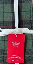 Williams-Sonoma Green Tartan  Napkins Set/4