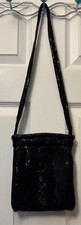 Vintage Corde-Bead Made in USA Black Beaded Evening Bag by Lumured 1950s