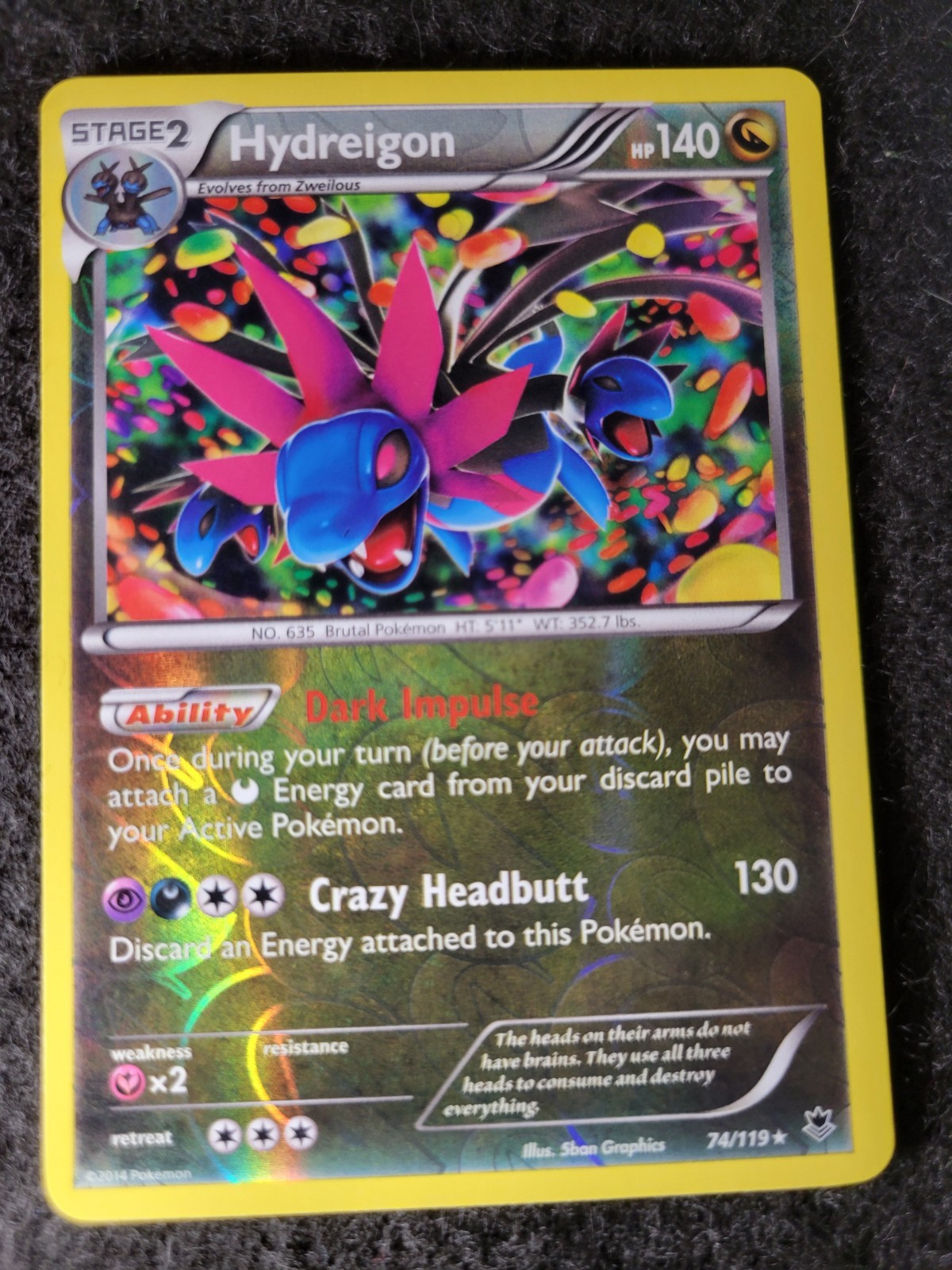 Pokemon - XY Phantom Forces - Hydreigon 74/119 Reverse Holo
