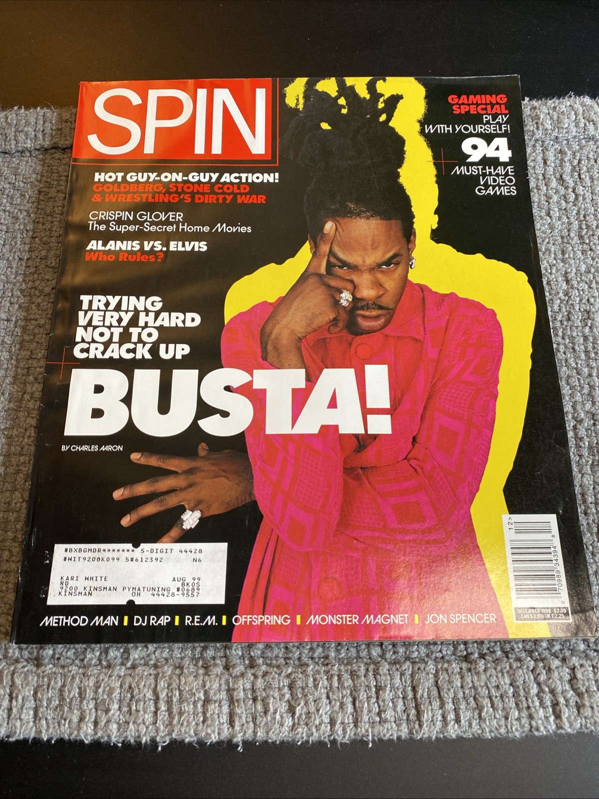 Spin Magazine (Dec 1998) Busta Rhymes/Method Man/DJ Rap/Steve Austin/C Glover