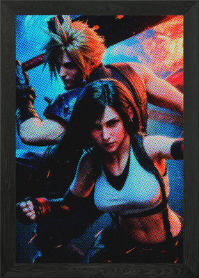 Cloud & Tifa Final Fantasy VII Gerahmtes Wandbild Poster Leinwanddruck Bild