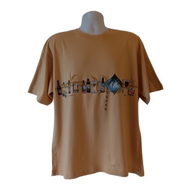 Newport Blue Tropical Spirits men's beige short-sleeve graphic t-shirt size XL
