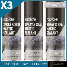 3 x BLACK MASTIC SEALANT 400ML WATERPROOF LEAK STOP SPRAY SEAL GUTTER ROOF PIPES