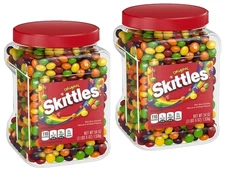 2-PACK Skittles Original Chewy Candy Bulk Jar, 54 oz each, Over 6 Lbs total