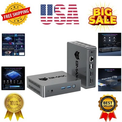 B3 Pro Mini PC, Intel N4500 Processor Up to 2.8GHz Beats N95/N97/N150 8GB RAM...