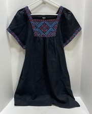 Madewell Women’s Black Embroidered Dress size M Artisan Bohemian