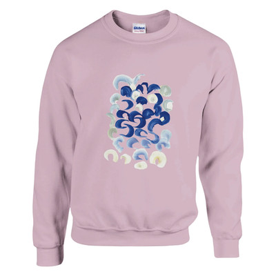 Sweatshirt Unisexe Classique Blue Swirls   Impression Artistique Multicolore