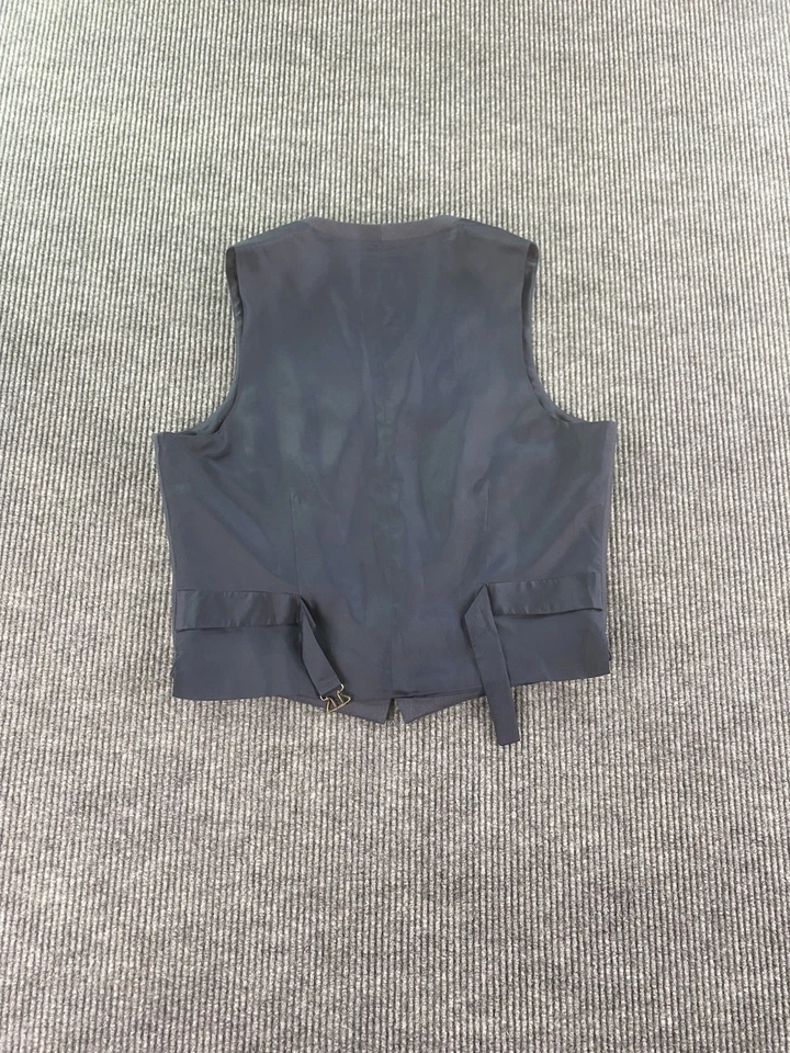 J Crew Vest Mens Large Blue Wool Solid Luxury Designer Premium Button Waistcoat - Image 4 of 4