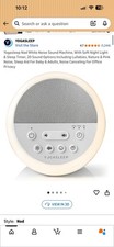 Yogasleep Nod White Noise Machine White Gray, Night Light, 20 Sounds, USB, Timer