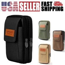 Cell Phone Pouch Case Waist Holster Vertical Holder with Belt Clip Loop