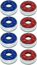 Indoor shuffleboard pucks set of 8 2-1/8 inch 53mm steel chrome with ABS plastic