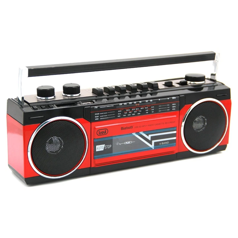 Radio Registratore con CASSETTA TREVI RR 501 BT Rosso Bluetooth Stereo USB SD, fotografia 4 di 9