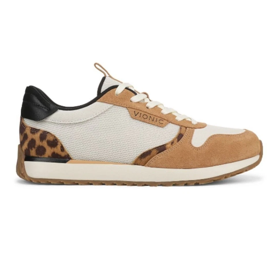 Zapatilla deportiva para mujer Vionic Monarch marfil/leopardo Foto 4 de 4