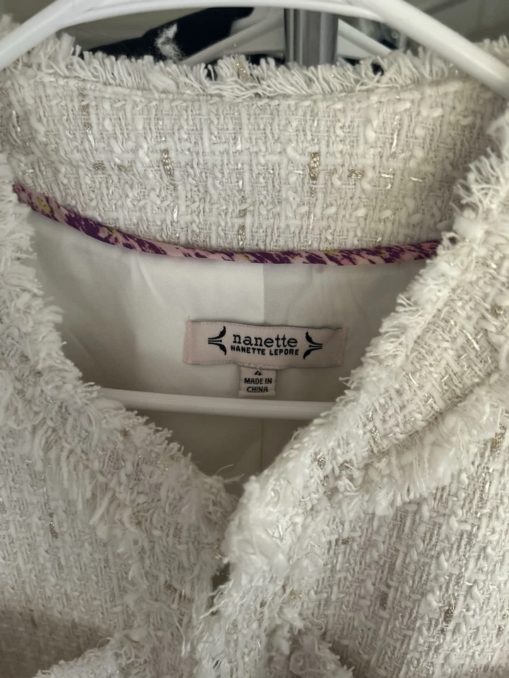 Chaqueta de tweed Nanette Lepore Clapton Boucle para mujer talla 4 Foto 4 de 4