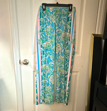 Lilly Pulitzer Women s Dress Pants Floral Blue Green Pink Elastic Waist S