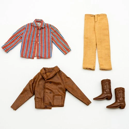 Vintage Ken Rally Gear #1429 Outfit Leather Jacket Boots Shirt Pants Mattel 1969