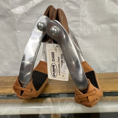 Oxbow 254600 Aluminum Barrel Stirrups w/ Leather Tread Covers