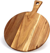 Acacia Wood Cutting Board with Handle Wooden Chopping Board round Cutting Boards