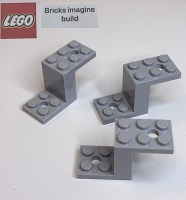 3 x LEGO HALTERUNG 5x2x2 1/3 BODENBOLZENHALTER 76766 - HELLBLÄULICH GRAU - 13A