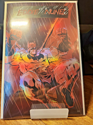 Eddie Nunez Shadow Rain RED FOIL Batman 1/1 Sketchbook Signed w/ COA