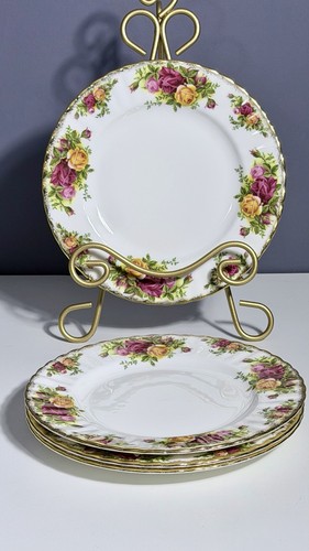 Vintage Royal Albert Old Country Roses 1962 England Salad Plates Set of 4-8” EC