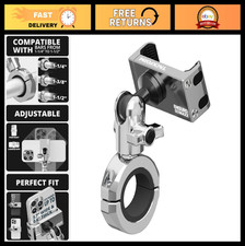 Universal Chrome Motorcycle Phone Mount - All Metal, Fits 1.25"-1.5" Handlebars,