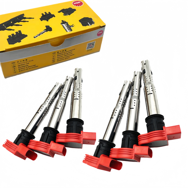 6Pcs Original Ngk ZüNdspule FüR Vw Audi A4 8E 8K A5 8T 8F A6 4F 4G A8 4E Q7 4L-image