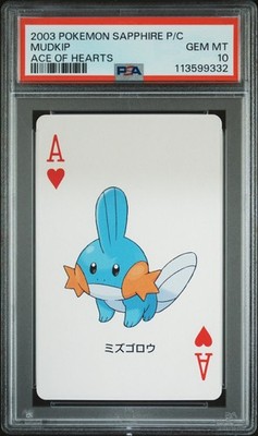 2003 POKEMON SAPPHIRE VERSION PLAYING CARDS ACE OF HEARTS MUDKIP