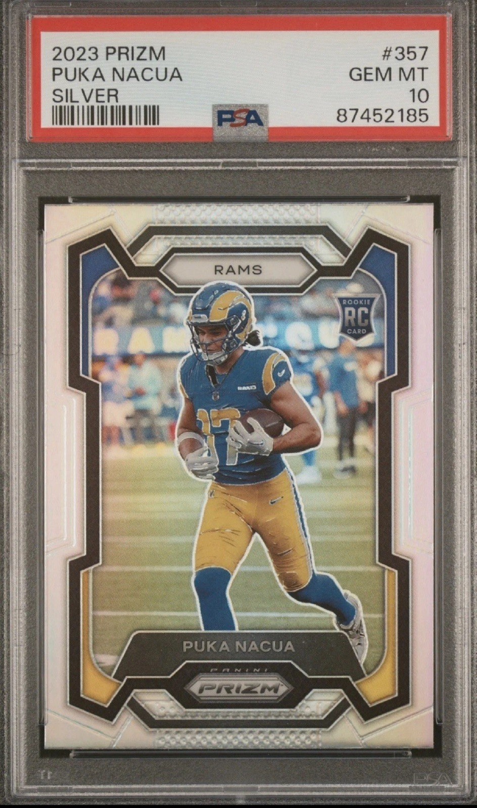 2023 Panini Prizm Silver 🔥Puka Nacua RC #357 PSA 10 Gem Mint! Rams! 💥
