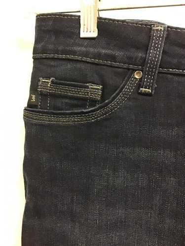 Jeans donna Lee gamba dritta taglia 6 blu scuro medio tasche impreziosite C2 - Foto 2 di 9