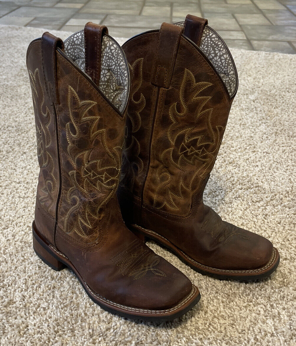 Laredo Womens Anita Brown Leather Western Cowboy Boots Sz 6 | eBay