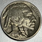 1936-P Buffalo 🦬 Indian Head Nickel 5c F Fine SR647