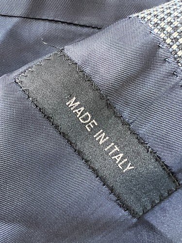 Adolfo Italy E. Thomas Silk Wool Sport Suit Jacket Blazer Men 44R - Picture 4 of 6