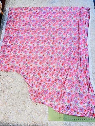 Floral Stretch fabric by the yard, double brush poly fabric Remnant for kids - Picture 2 of 3