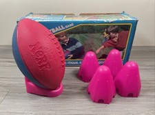 1988 Vintage NERF Football Parker Brothers Official Blue Pink Soft With Box