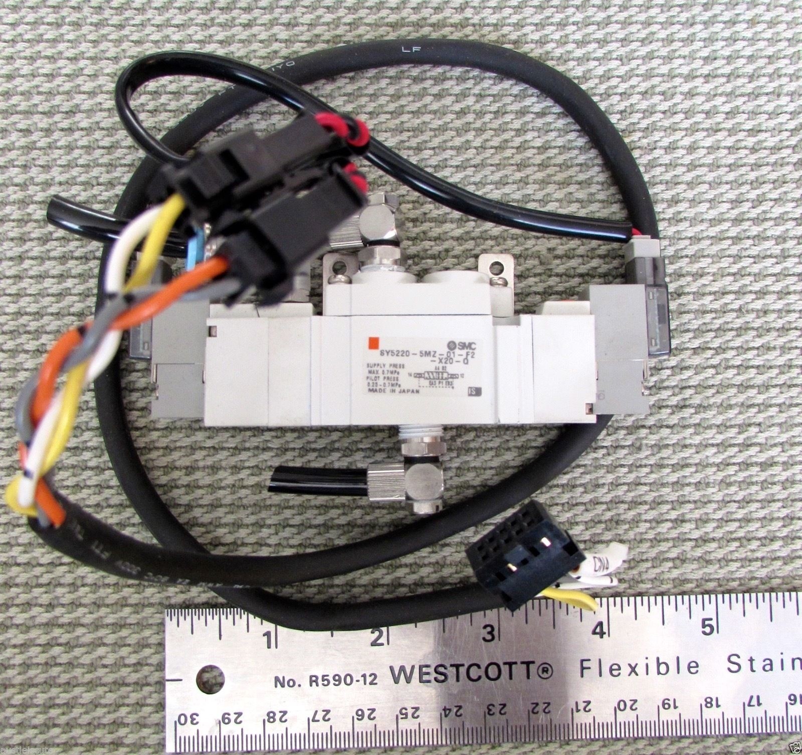 SMC Pneumatic Solenoid Valve Bank Manifold SY52205MZ01F2X20Q 24VDC Push Fit eBay