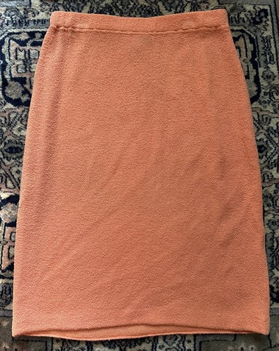 St. John Collection Knit Knee Pencil Skirt Stretch Orange Sz 8 Marie Gray READ - Picture 13 of 15