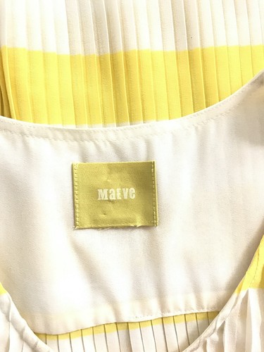 Anthropologie Maeve Yellow Pintuck Swing Tank Top Size XS Striped Pleated Neon - Imagen 5 de 10